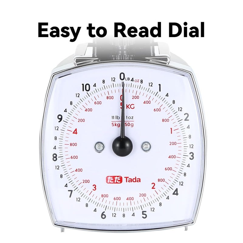 ta da 11lb Analog Food Scale Mechanical Dial Kitchen Scale, Removable Measuring Cup, Tare Function, Kitchen Friendly - Image 2